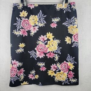 Whimsical Cottagecore 2X Skirt Knit Knee Black Color Floral Goth Dark Romantic